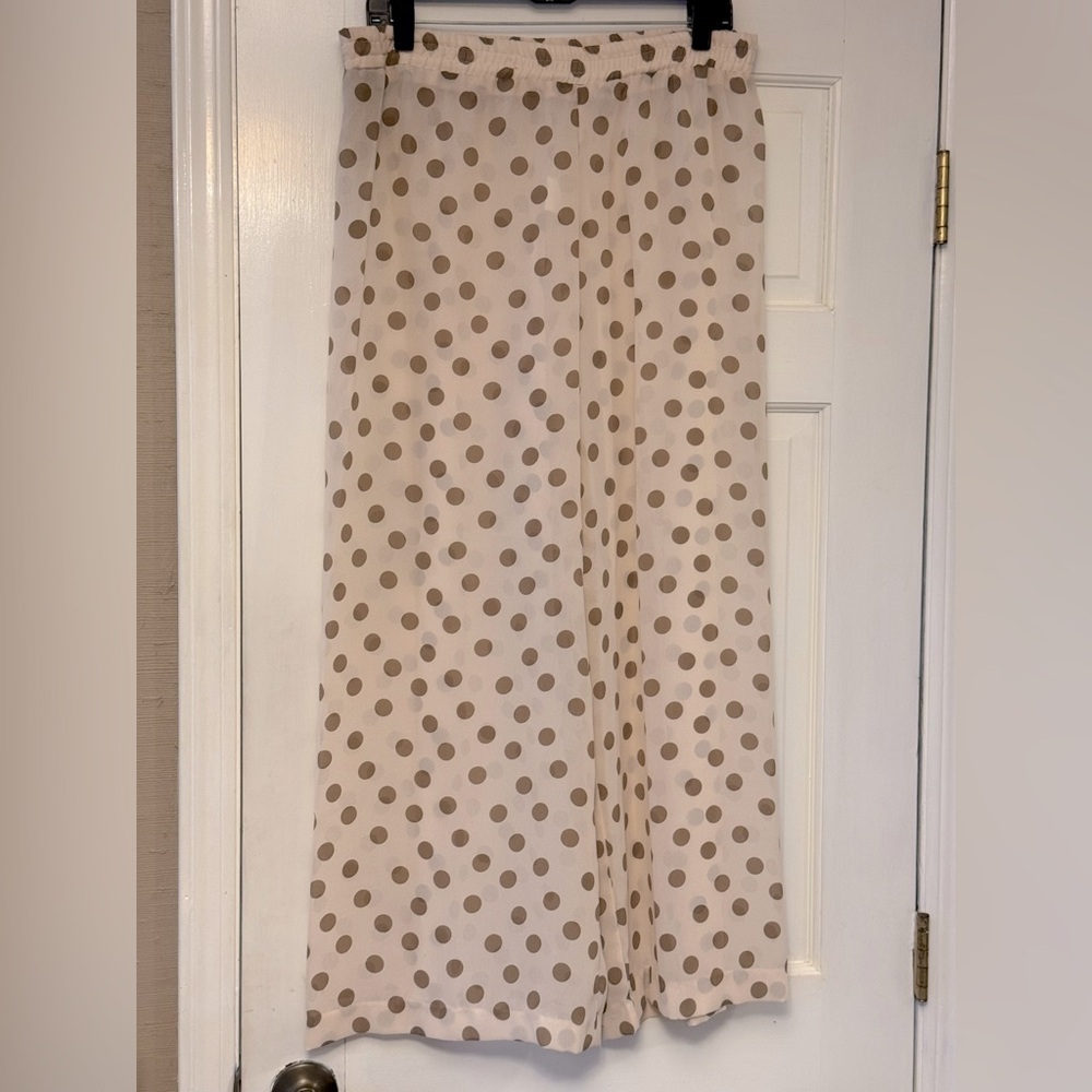 Source Unknown Cream and Brown Polka Dot Swim Coverup